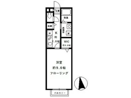 レジデンスHARU(1K/1階)の間取り写真