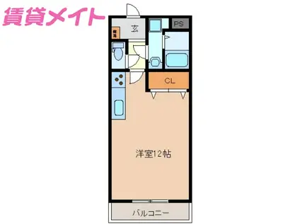 フラワーヒルズ(ワンルーム/3階)の間取り写真