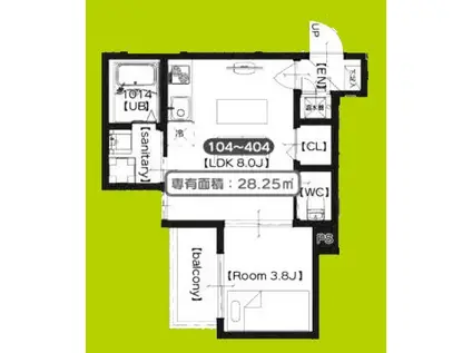メゾンプラーナ笠屋(1LDK/3階)の間取り写真