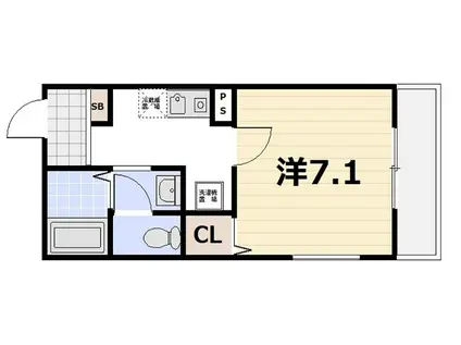 ルミエール梛(1K/1階)の間取り写真