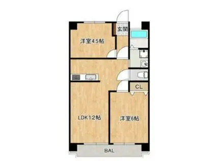 第2水光ビル(2LDK/2階)の間取り写真