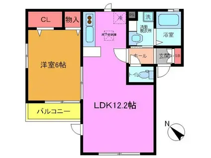 グランシャリオ(1LDK/1階)の間取り写真