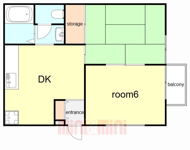 渕上ハイツ(2DK/2階)の間取り写真