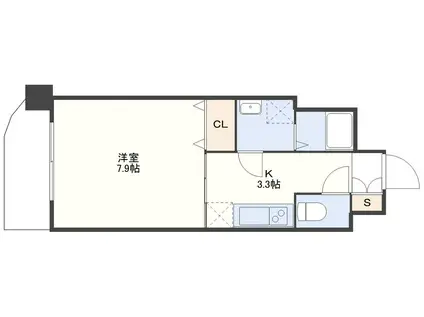 グランテージ鍛冶屋町(1K/4階)の間取り写真