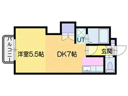 ビッグバーンズマンション新札幌(1DK/4階)の間取り写真