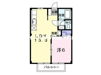 ハイツ運動公園(1LDK/2階)の間取り写真