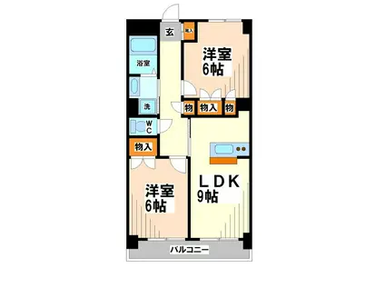メゾンドール内海(2LDK/2階)の間取り写真