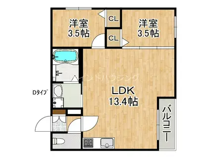 AVANTIO泉佐野(2LDK/3階)の間取り写真