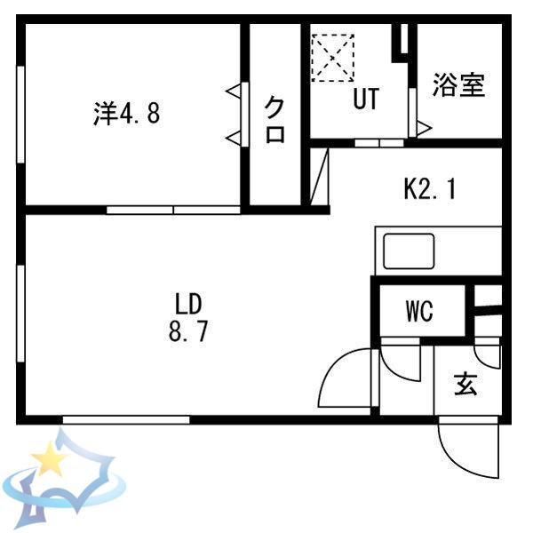 PROGRACE S19(1LDK/3階)の間取り写真