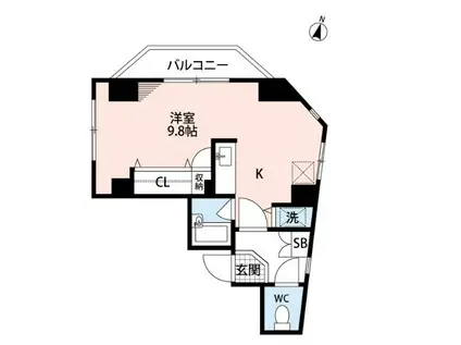 クレール11(ワンルーム/4階)の間取り写真