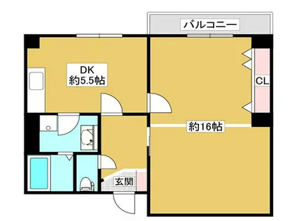 メゾン・ラ・フォーレ(1SDK/2階)の間取り写真