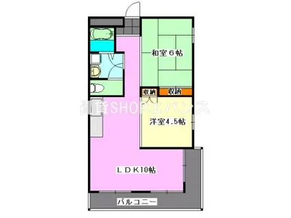 エスポアール船橋(2LDK/8階)の間取り写真