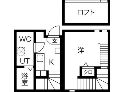 オーフォレスト(1K/1階)の間取り写真