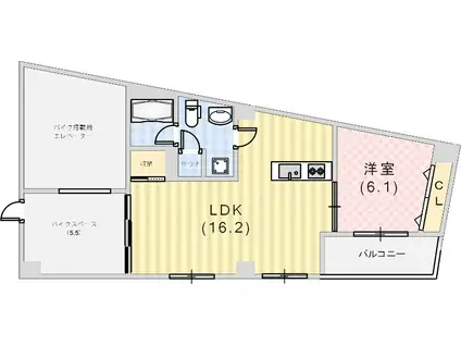 EG-12B(1LDK/2階)の間取り写真