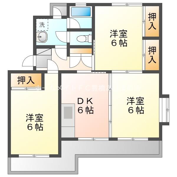 ハイツKODAII(3DK/3階)の間取り写真