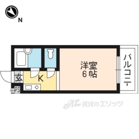 アルティ紫野(1K/4階)の間取り写真
