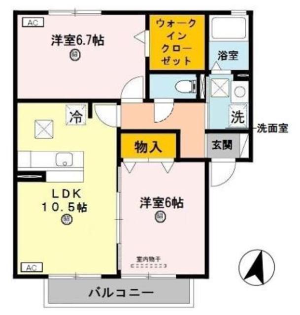 PROVENCEII(2LDK/1階)の間取り写真