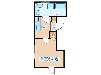 BOOKMARK西新宿(1K/2階)の間取り写真