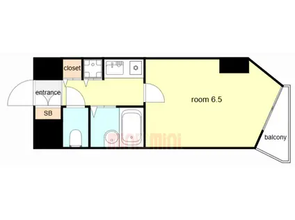 リーガル塚本第VII(1K/5階)の間取り写真