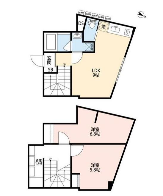 オークレスト下目黒(1LDK/B1階)の間取り写真