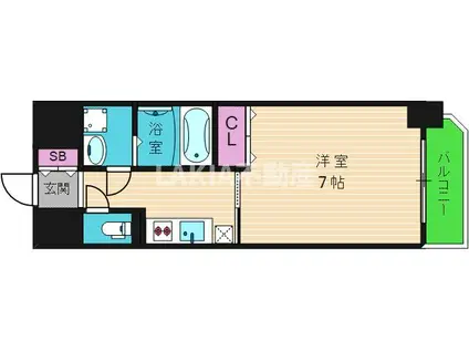 ワールドアイ天王寺ミラージュ(1K/8階)の間取り写真