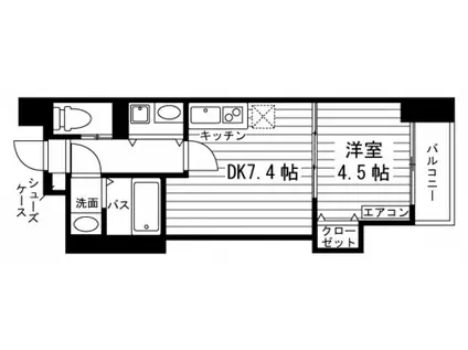 レジディア仙台一番町(1DK/12階)の間取り写真