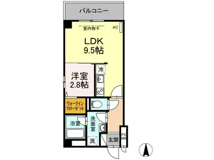 KDT博多駅南レジデンス(1LDK/5階)の間取り写真