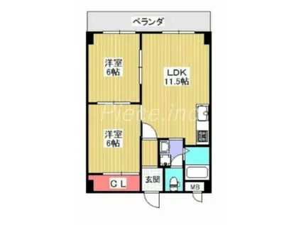 ベルデハイム(2LDK/4階)の間取り写真