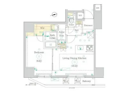 ハイズ上野松が谷(1LDK/4階)の間取り写真