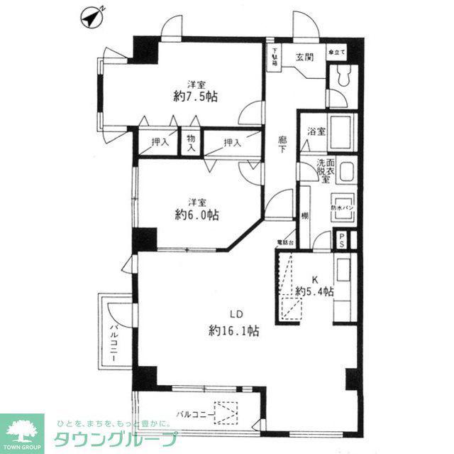 APARTMENTHOUSET2(2LDK/2階)の間取り写真