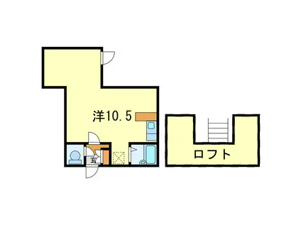 ルートヒルⅤ(ワンルーム/2階)の間取り写真