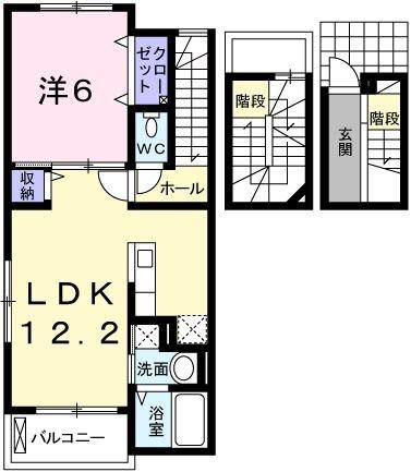 K&YIII(1LDK/3階)の間取り写真