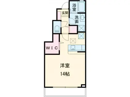 ラディエノール(ワンルーム/1階)の間取り写真