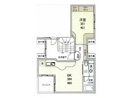 コンテル神楽坂(1LDK/3階)の間取り写真