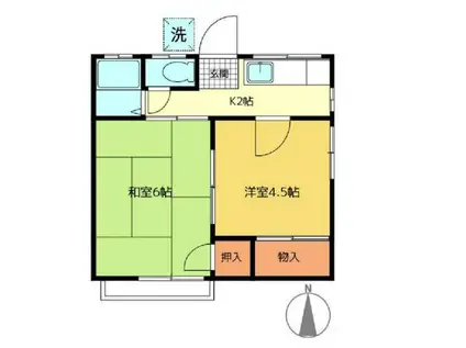 コーポ関口(2K/2階)の間取り写真