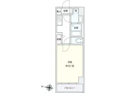 サルコスクス東駒形(1K/6階)の間取り写真