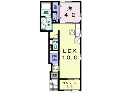ベラルーチェヒミコ(1LDK/1階)の間取り写真
