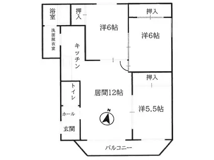 メゾン本町(3LDK/2階)の間取り写真