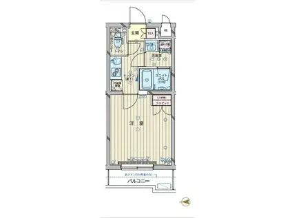 ルーブル武蔵中原弐番館(1K/4階)の間取り写真