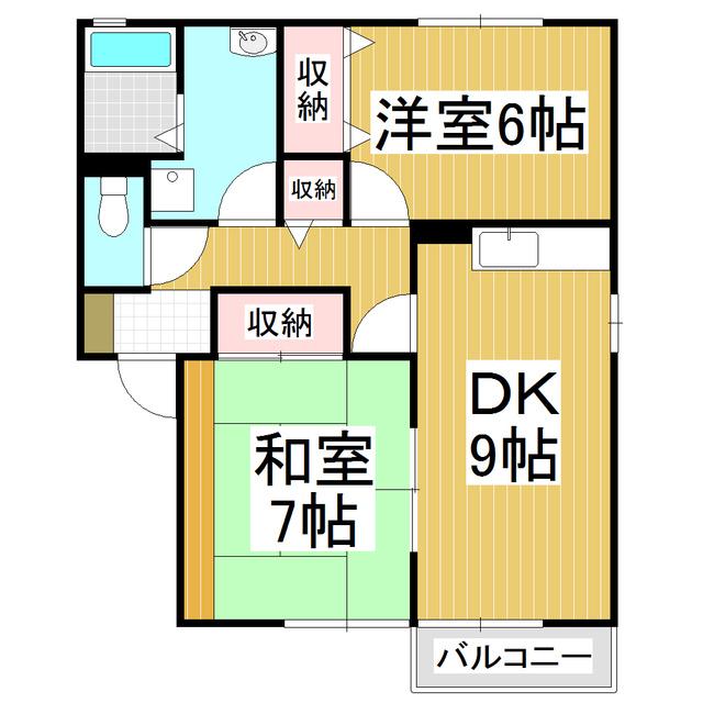 スカイコート 野村 A(2DK/1階)の間取り写真
