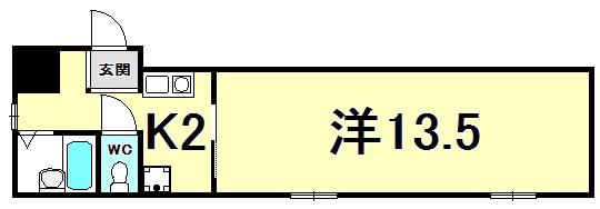松屋北野坂ビル(1K/3階)の間取り写真