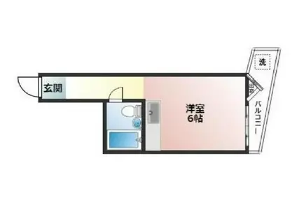 サンヴィラ三宮(ワンルーム/6階)の間取り写真