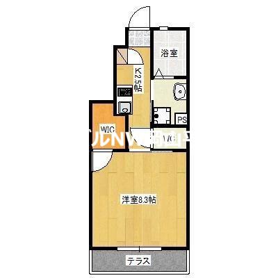 SKY VISTA(1K/2階)の間取り写真
