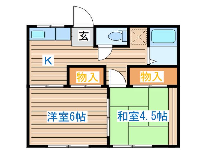 メゾン望洋(2K/1階)の間取り写真