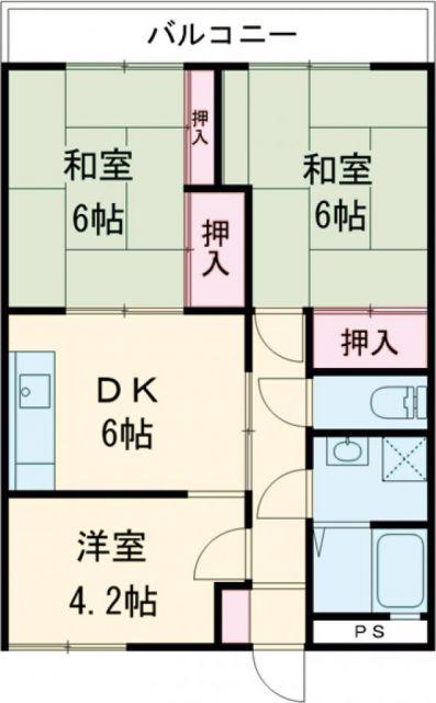 コアマンション新栄町(3DK/2階)の間取り写真