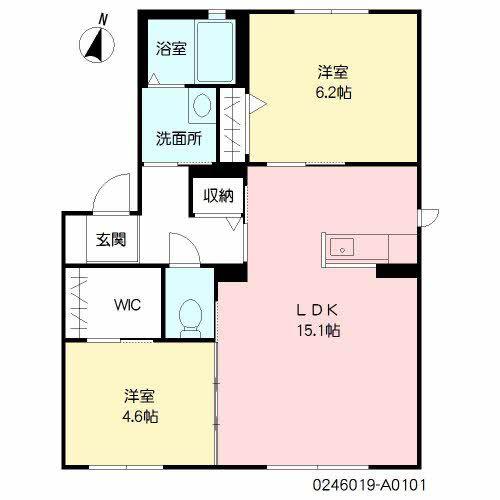 シャーメゾン宮内 (2LDK/1階)の間取り写真