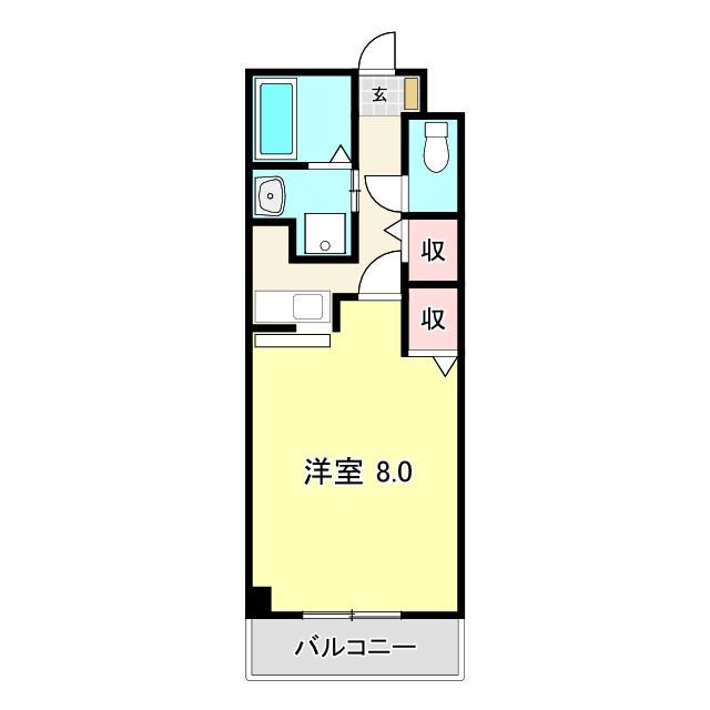 ドエル森の木II(1K/2階)の間取り写真