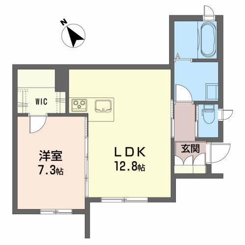 JR常磐線 いわき駅 徒歩4分 2階建 築13年(1LDK/1階)の間取り写真