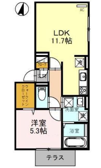 MIRA ADAGIO(1LDK/1階)の間取り写真