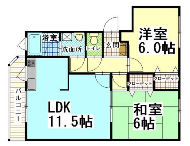 メゾン・ドISHITOⅡ(2LDK/3階)の間取り写真